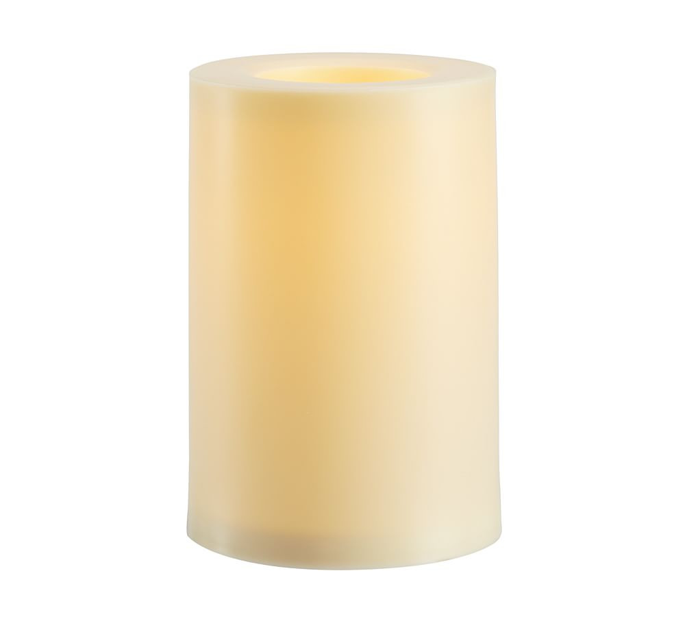 Standard Flameless Outdoor Pillar Candle - Ivory | Pottery Barn (US)