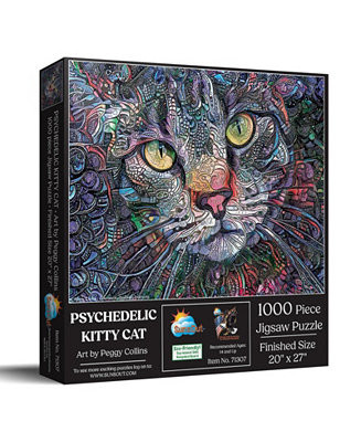 SunsOut Psychedelic Kitty Cat 1000 piece Jigsaw Puzzle for Adults - Macy's | Macy's