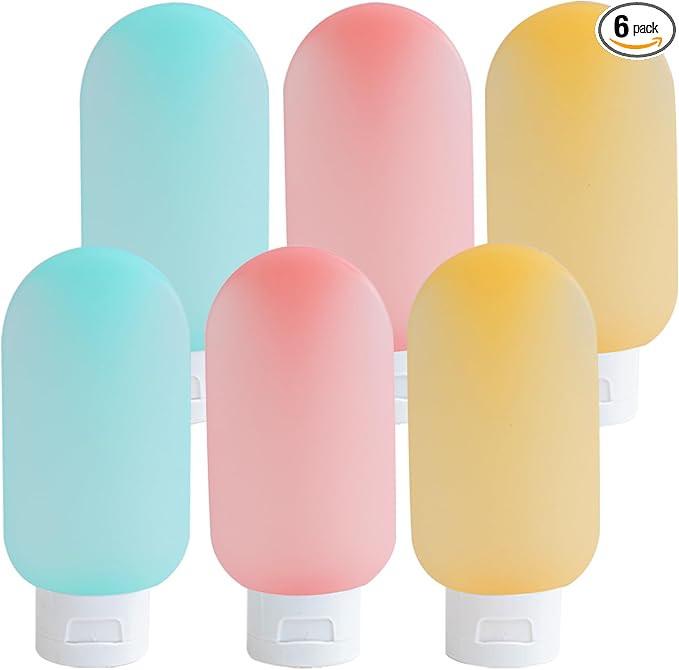 Travel Bottles for Toiletries 6 Pack, Leakproof 2 oz Tsa Approved Travel Size Containers, BPA Fre... | Amazon (US)