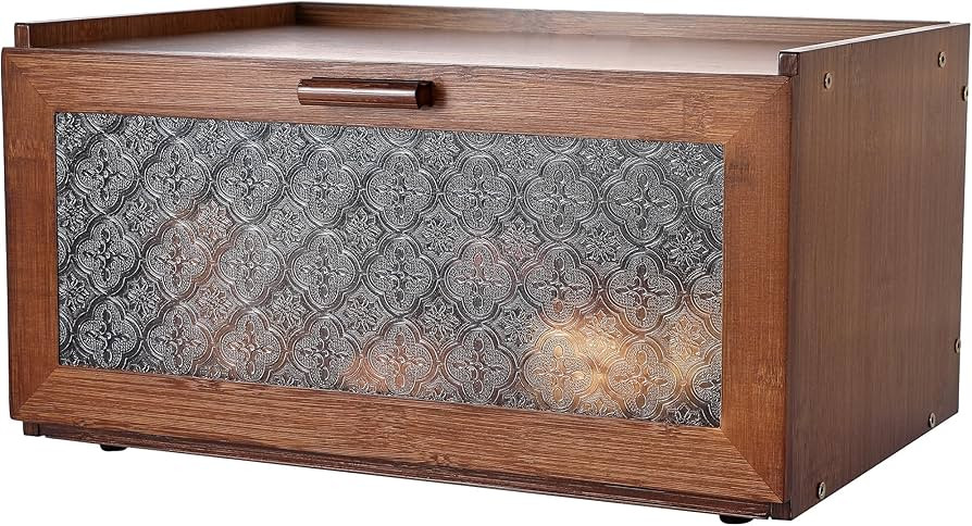 ETMI Vintage Bread Box for Kitchen Countertop - Retro Brown Bread Storage Box Breadbox | Amazon (US)