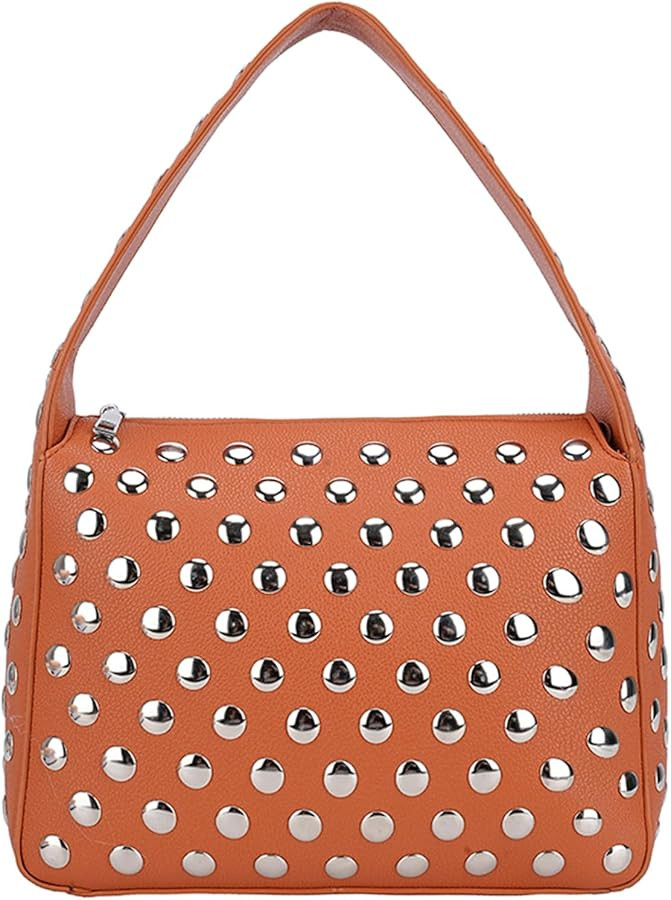 JQAliMOVV Studded Purses for Women Y2K Black Shoulder Bag Fall Punk Purse Leather Tote Bag Handba... | Amazon (US)