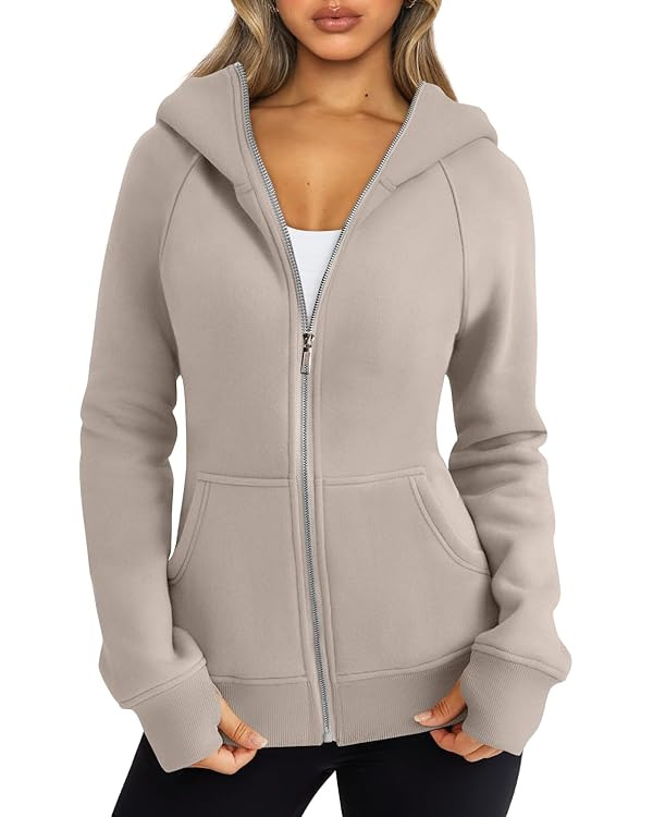 Trendy Queen Womens Zip Up Hoodies Fleece Jackets Oversized Sweatshirts Fall Fashion Outfits Swea... | Amazon (US)