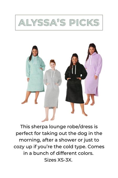 A cozy Sherpa robe/dress to keep you warm for a dog walk, after the shower or just to cozy up in during the cold winter months. Comes in a lot of colors and sizes XS-3X. And it’s under $20!

#LTKSeasonal #LTKplussize #LTKGiftGuide