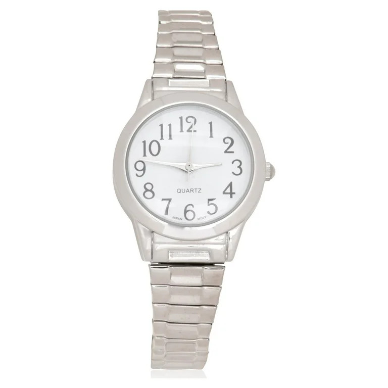 Time and Tru Adult Unisex Silver Round Case Analog Watch (4152WML) | Walmart (US)