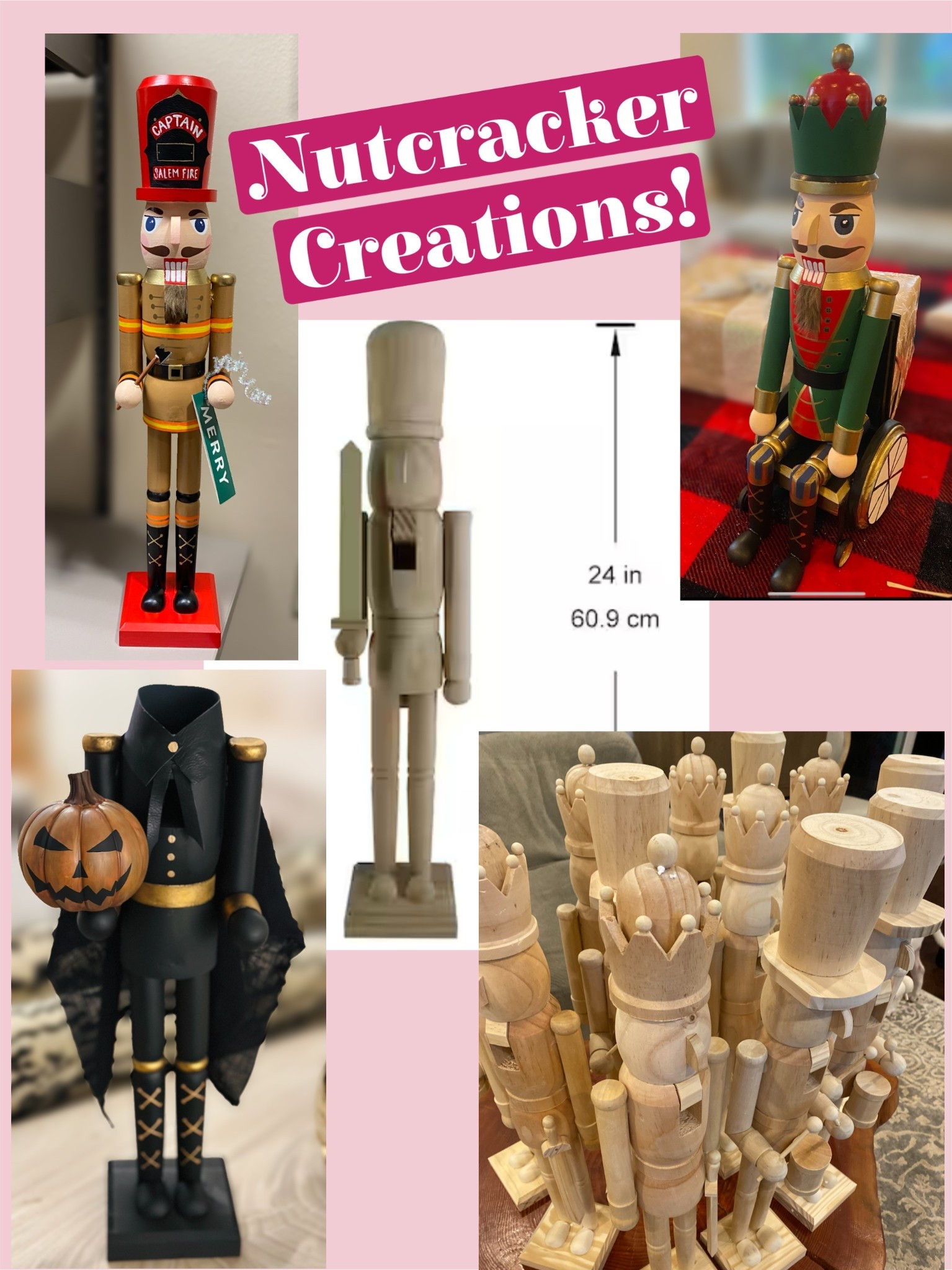These wooden nutcrackers can be turned into literally ANYTHING! I bought 30 of them and paint them as personalized gifts etc. They go on sale allll the time!

#LTKSeasonal #LTKHoliday #LTKHome