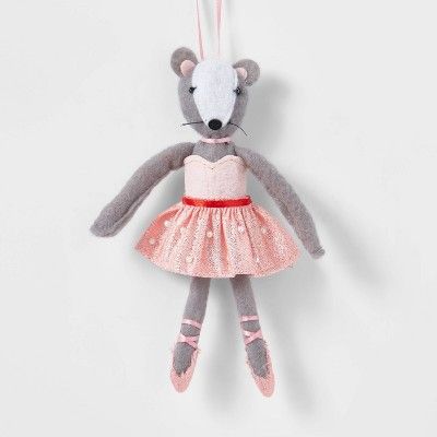 Mouse Ballerina with Pink Dress Christmas Tree Ornament - Wondershop&#8482; | Target