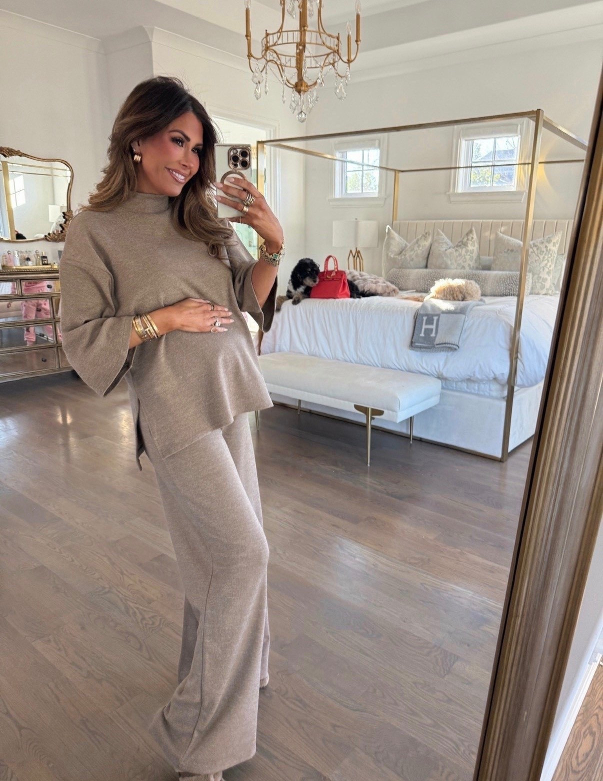 Wearing a medium in this Taupe set! It comes in chocolate brown, too!! I would have done XS before being so pregnant but this will be on repeat for the next few months! It’s not maternity but it feels like it runs big! 

Zara matching set, Matching set, Mock neck shirt, Brown set, Taupe set, Comfy outfit, Loungewear, Cozy set, Emily Ann Gemma

#LTKootd #LTKBaby #LTKBump