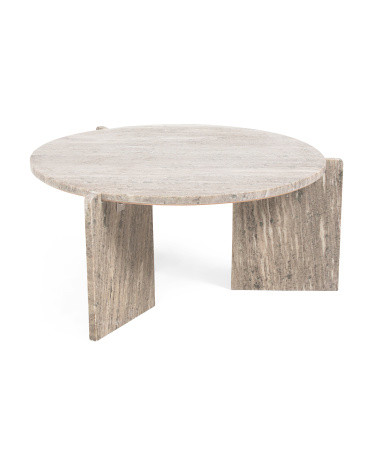 32x15 Solid Marble 3 Leg Coffee Table | TJ Maxx