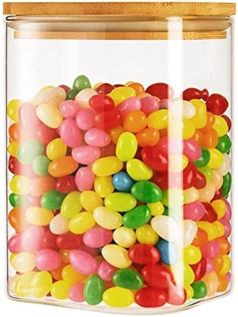 Diamond Star Airtight Glass Jar with Bamboo Wood Lid Kitchen Food Canisters Glass Storage Contai... | Amazon (US)