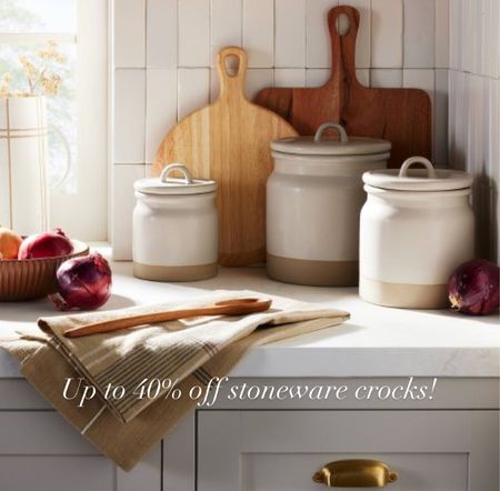 Up to 40% off these Hearth and Hand stoneware crocks. Love these for the kitchen counter or pantry. So pretty!

#LTKfindsunder50 #LTKhome #LTKsalealert