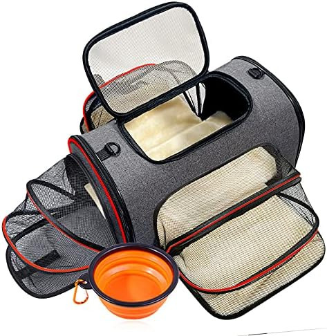 Pet Carrier, 3 Sides Expandable Foldable Cat Carrier Safe and Cosy for Small Dog Medium Cat, Pet ... | Amazon (US)