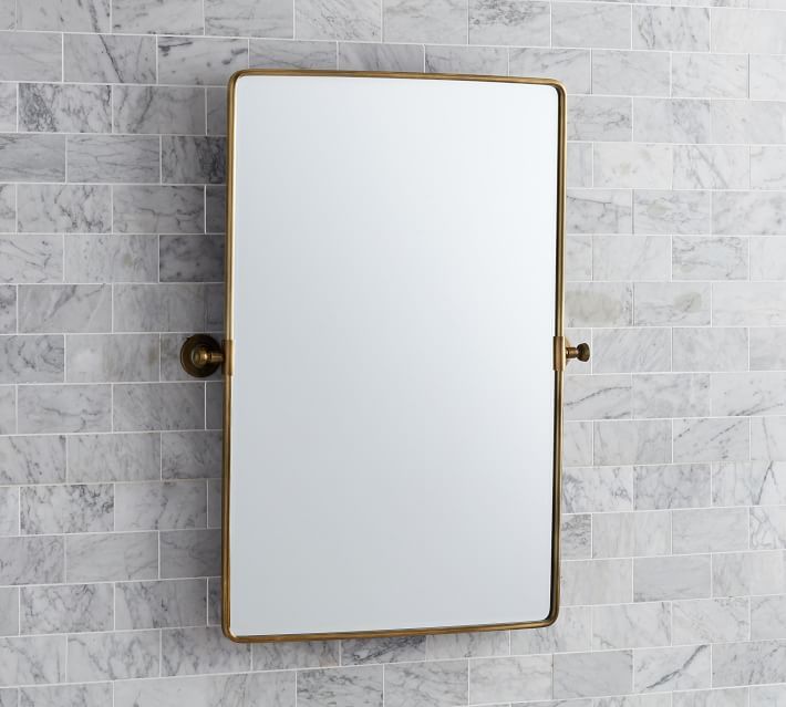 Vintage Rounded Rectangle Pivot Mirror | Pottery Barn (US)
