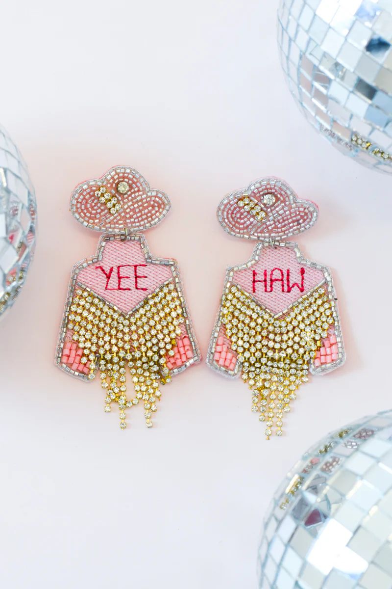 Rhinestone Cowgirl Earrings - Pink | The Impeccable Pig