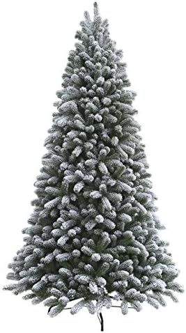 KING OF CHRISTMAS 7.5 Foot King Flock Christmas Tree Unlit, 52" Wide | Amazon (US)