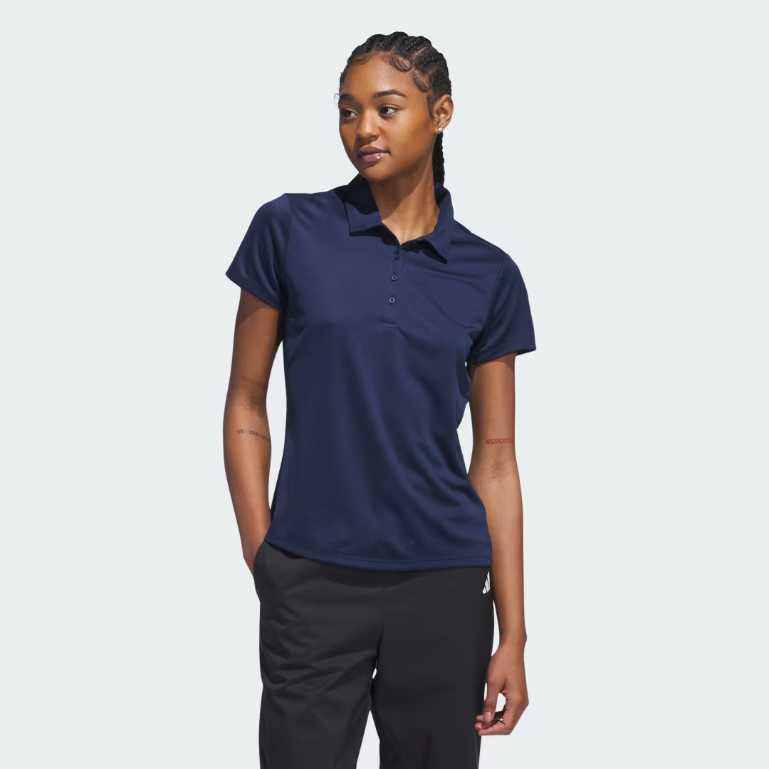 adidas Women's Solid Performance Short Sleeve Polo Shirt Collegiate Navy S Womens | adidas (US)