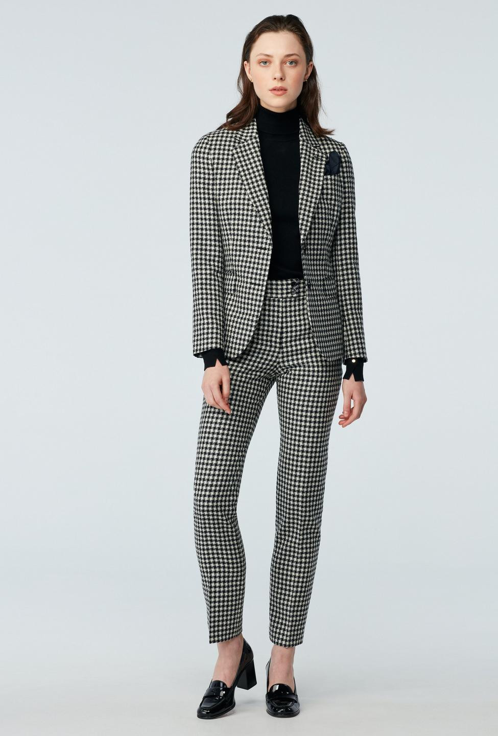 Custom Blazers Made For You - Glaston Houndstooth Black And White Blazer Women | INDOCHINO | Indochino