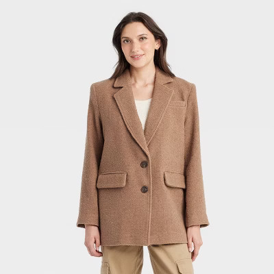 Women's Oversized Blazer - Universal Thread™ Tan XS | Target