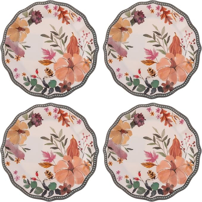Karma, 8.75 inches Melamine Salad Plates Set of 4, Reusable Dishwasher Safe Plates for Outdoor an... | Amazon (US)