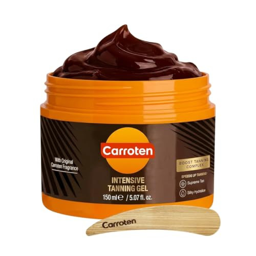 Carroten Intensive Tanning Gel | Browning Tan Accelerator | Non-Greasy, Water-Resistant with Carrot and Coconut Oil | Vitamin A & E For Moisture & Hydration | Made in Greece | 5 Fl Oz | Amazon (US)