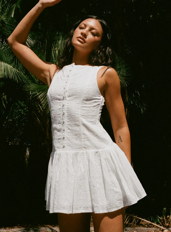 Sweeter Places Embroidered Mini Dress White | Princess Polly US