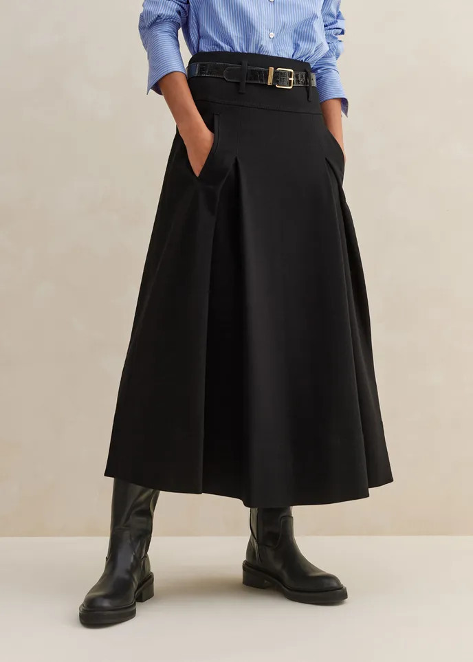 Perfect Workwear Midi A-Line Skirt | ME+EM US