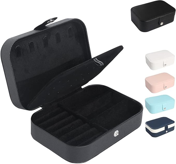 Amazon.com: Travel Jewelry Box, Small Jewelry Organizer Boxes for Women Girls, 2 Layer Travel Jew... | Amazon (US)