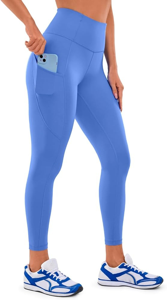 CRZ YOGA Women's Naked Feeling Workout Leggings 25 Inches - High Waisted Yoga Pants with Side Poc... | Amazon (US)
