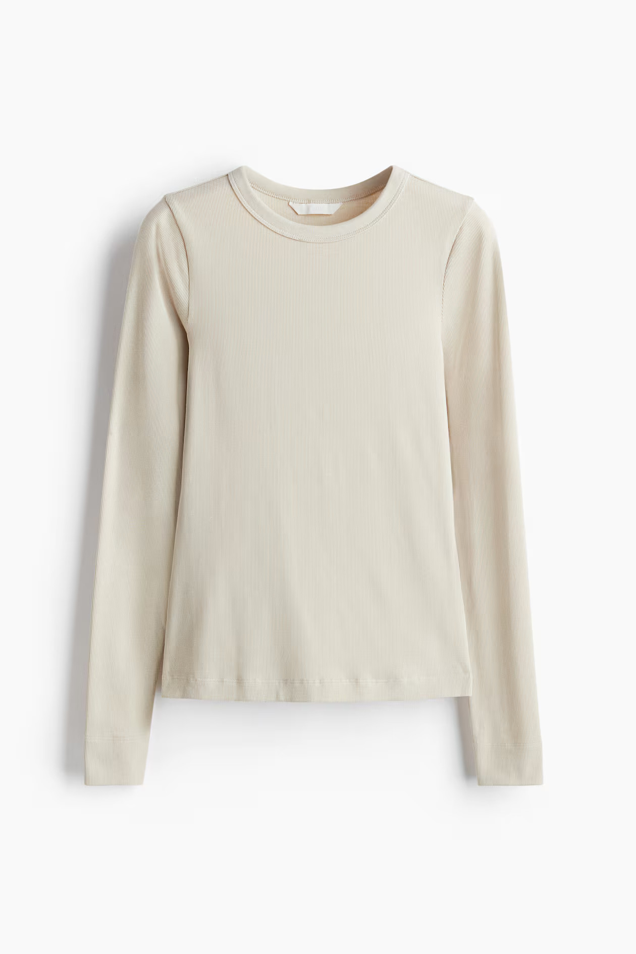 Ribbed Top - Light beige - Ladies | H&M US | H&M (US + CA)