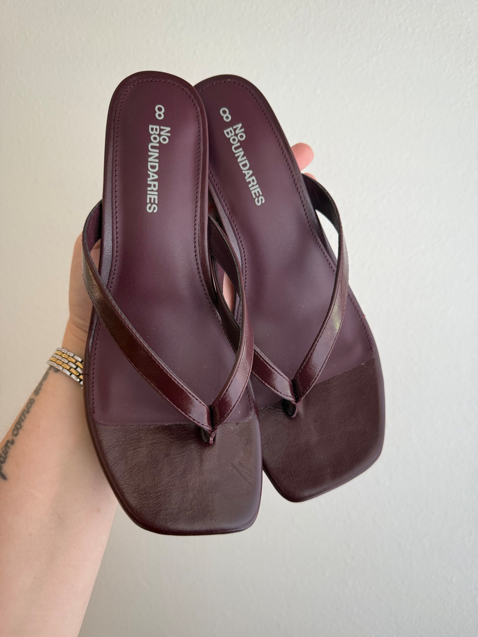Found these thong sandal heels on for only $13 at Walmart! Obsessed with the color!! 