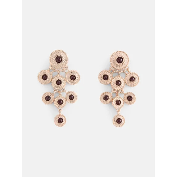 Scenario Women's Gold Tone Circle Drop Earrings | Walmart (US)
