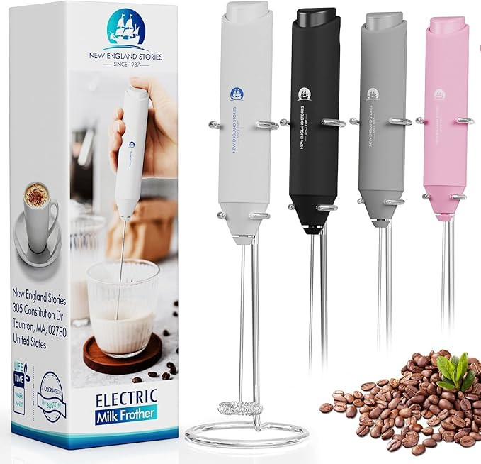 Electric Milk Frother Handheld, Battery Operated Whisk Beater Foam Maker for Coffee, Cappuccino, ... | Amazon (US)