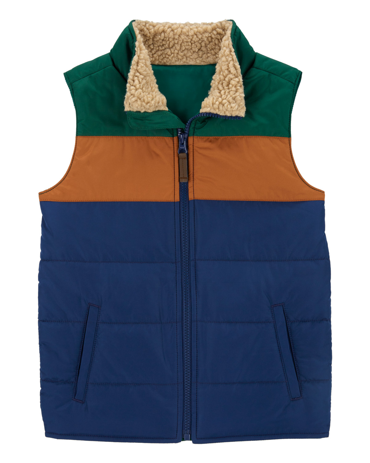 Kid Colorblock Zip-Up Puffer Vest | Carter's Inc
