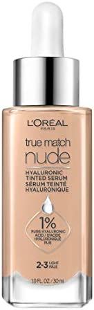 L'Oreal Paris True Match Nude Hyaluronic Tinted Serum Foundation with 1% Hyaluronic acid, Light 2-3, | Amazon (US)