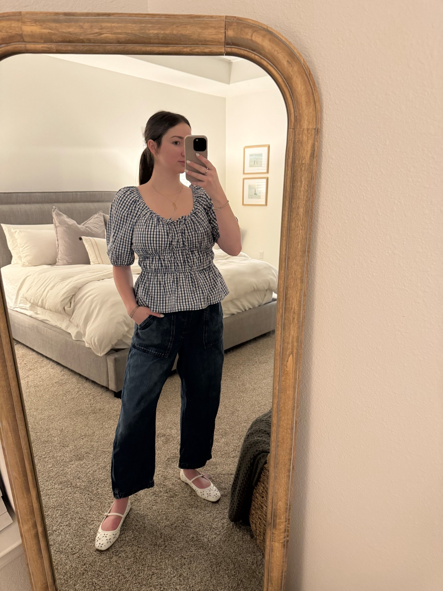Gap outfit 🫶🏻 

Wearing a small top and medium pants 

#gap #pullonjeans #denim #pants #jeans #target #flats 

#LTKStyleTip #LTKShoeCrush #LTKFindsUnder50