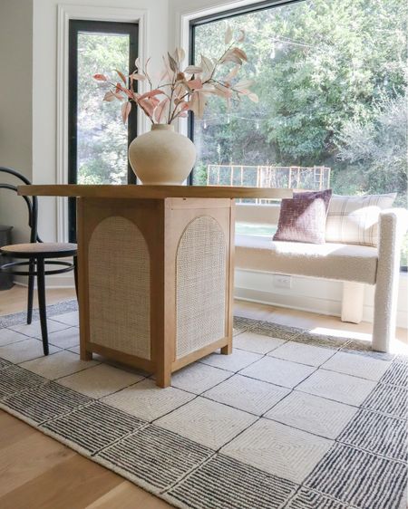 Loloi rug, boucle bench, small round dining table

#LTKunder50 #LTKstyletip #LTKhome