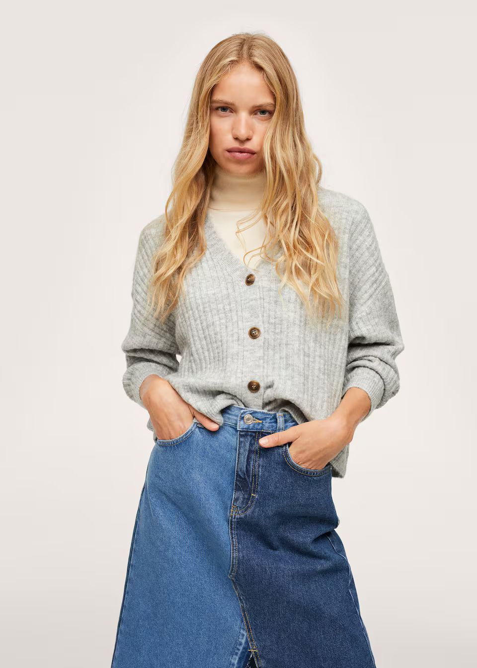 Ribbed knit cardigan | MANGO (US)