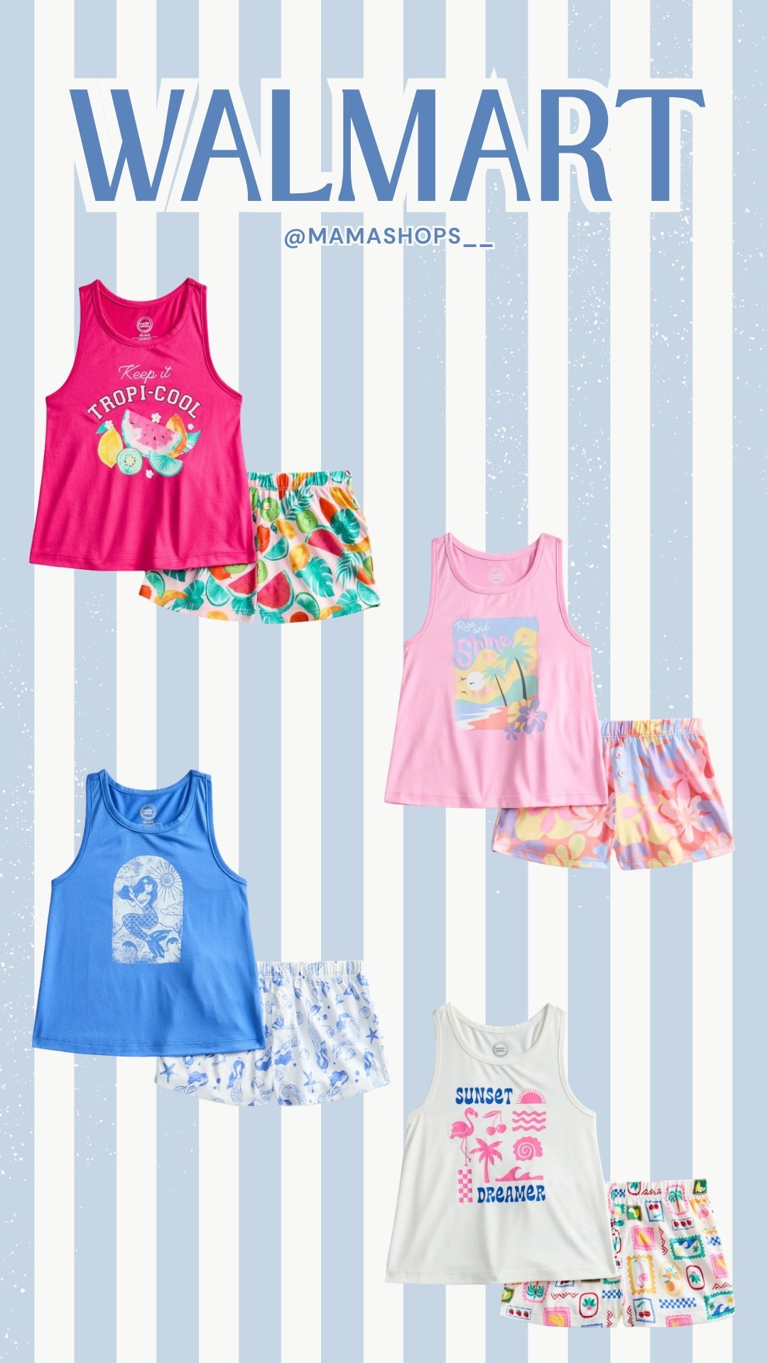 Wonder Nation matching 2pc pajama sets for girls, super cute for the hot summer days! 👧🏻☀️

Linking them all here, find them at Walmart 🛍️✨

#LTKKids #LTKmomlife #LTKSeasonal
