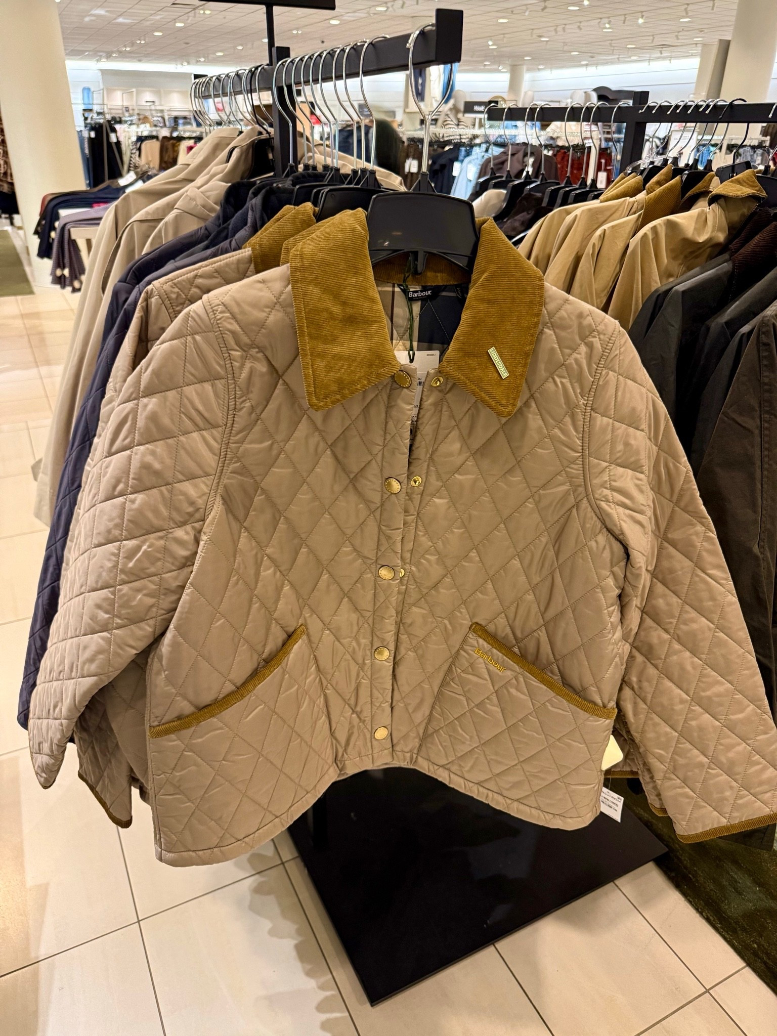 Barbour jackets are known to be pretty pricey but I have to get at least one every year for Fall & Winter they’re too cute and high quality 😩 well worth the spend 

Nordstrom winter jacket quilted corduroy plaid barn coat fall winter cozy high quality packable