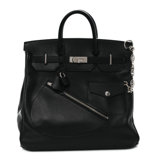 Veau Volupto Rock HAC Birkin 40 Black | FASHIONPHILE (US)