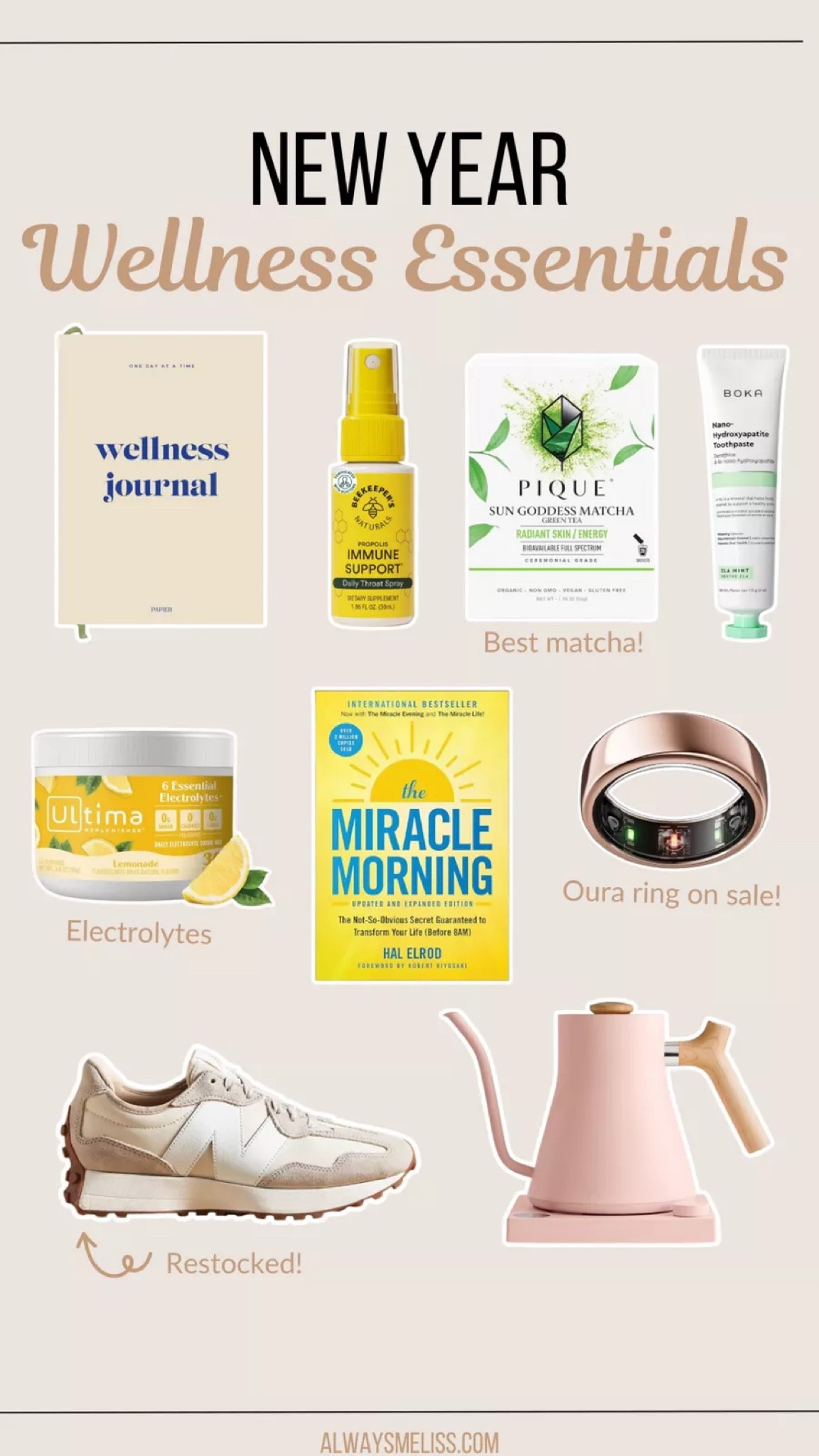 Sharing some of my current wellness top picks! Pique Matcha is so great!! Love the electrolytes. The new balance sneakers were recently restocked in most sizes. They are going quickly!

Wellness Routine
Health
New Year wellness goals

#LTKActive #LTKFindsUnder100 #LTKShoeCrush