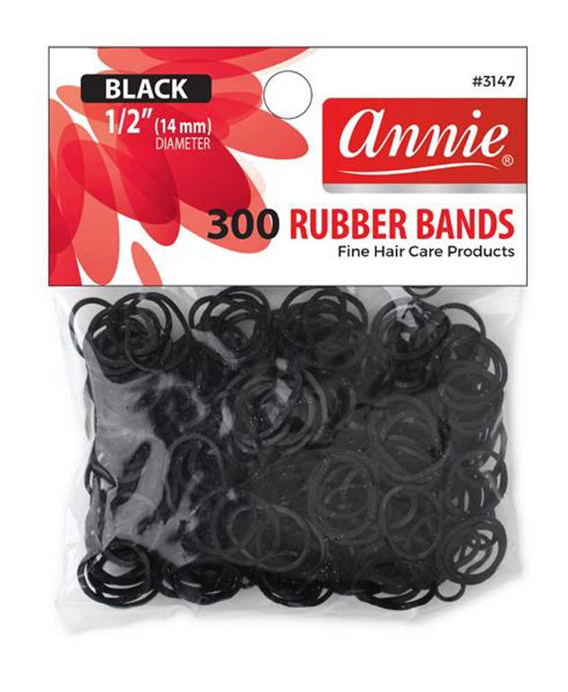 Annie 300 Rubber Bands Small One Size 1/2' Black | Amazon (US)