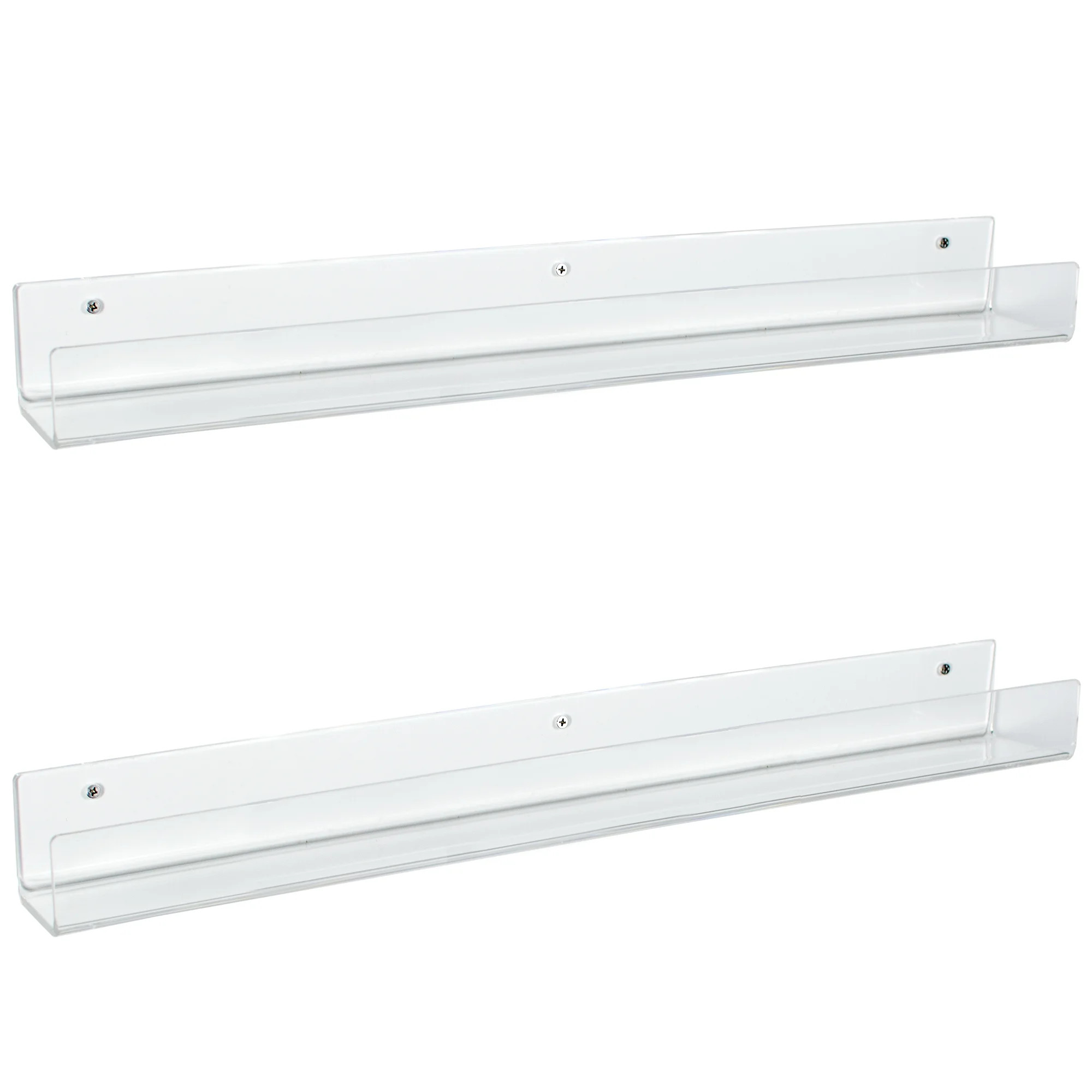 VIVO Dual Acrylic 36" Floating Bookshelves, Clear Wall Display Shelves (2 Pack) - Walmart.com | Walmart (US)