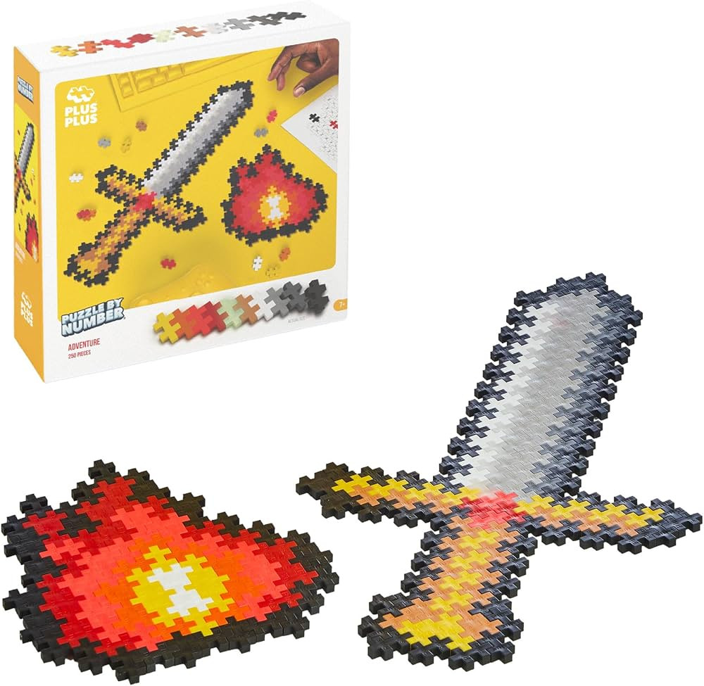 Plus Plus Puzzle by Number, 250 Piece Mini Interlocking Hashtag Color Blocks, 3D Pixel Art Kit fo... | Amazon (US)