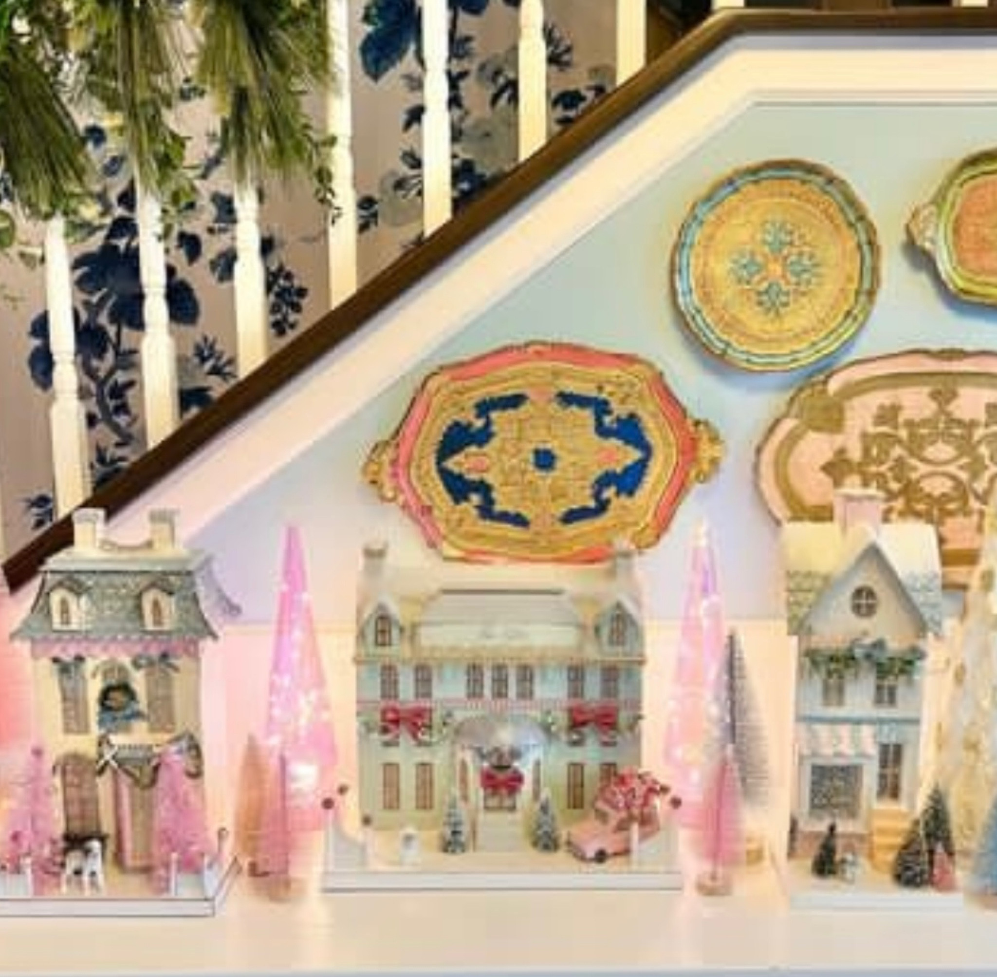 Pastel glitter houses for Christmas, yes please! They look like a magical wonderland with all the bottle brush trees. #LTKsalealert 

#LTKSeasonal #LTKHoliday