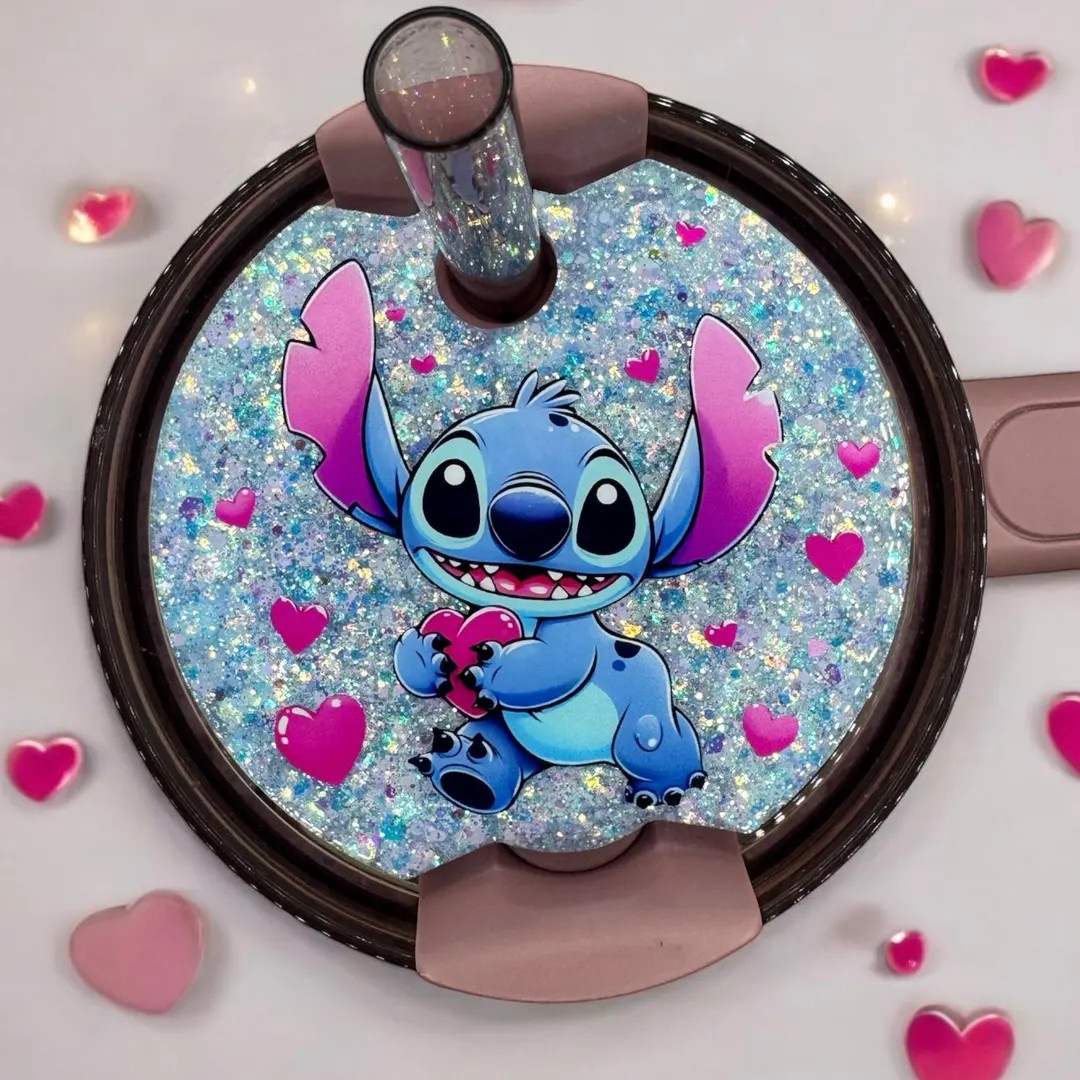 Blue Valentines Stitch Stanley Topper - Etsy | Etsy (US)