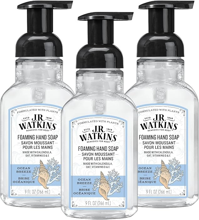 J.R. Watkins Foaming Hand Soap with Pump Dispenser, Moisturizing Foam Hand Wash, Alcohol-Free, Cr... | Amazon (US)