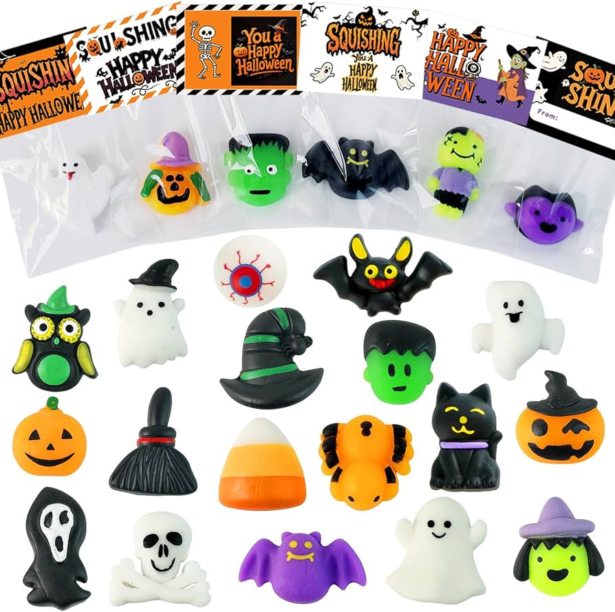 24Pack Halloween Mochi Squishy Toys,Halloween Party Favors, Halloween Classroom Gifts,Bulk Spooky... | Amazon (US)