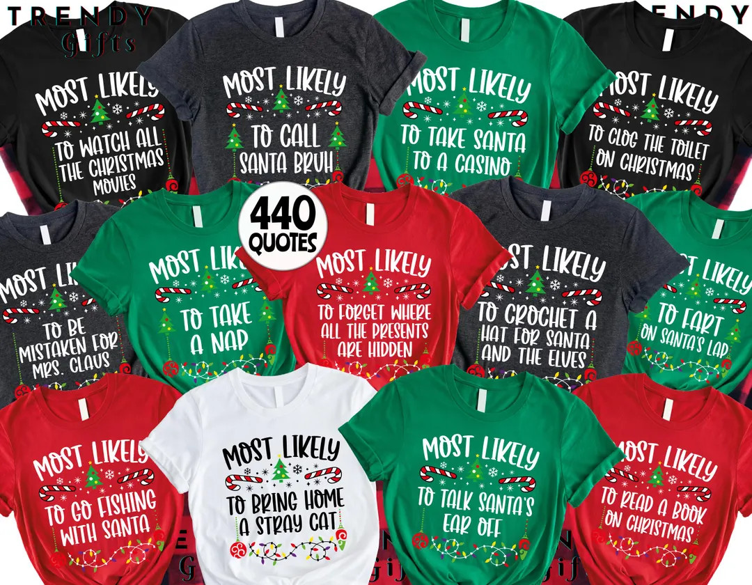 Camisetas navideñas divertidas a juego: Camiseta navideña familiar 2025, Camisetas para los má... | Etsy (US)