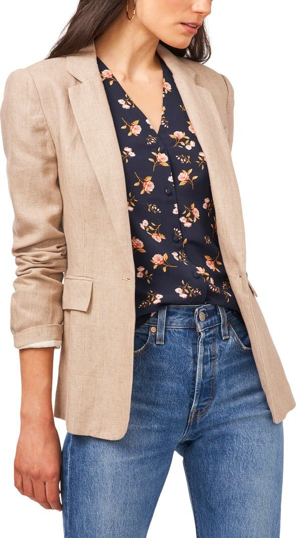 One-Button Linen Blazer1.STATE | Nordstrom