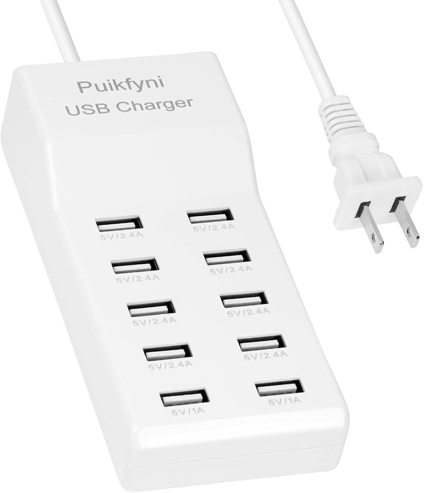 10-Port USB Charger [UL Certified] Family-Sized Desktop USB Rapid Charger，Smart USB Charger for... | Amazon (US)